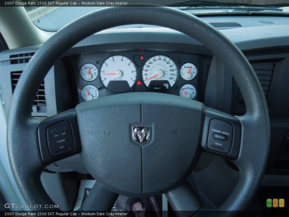 Medium Slate Gray Interior Steering Wheel for the 2007 Dodge Ram 1500 SXT Regular Cab #76229588
