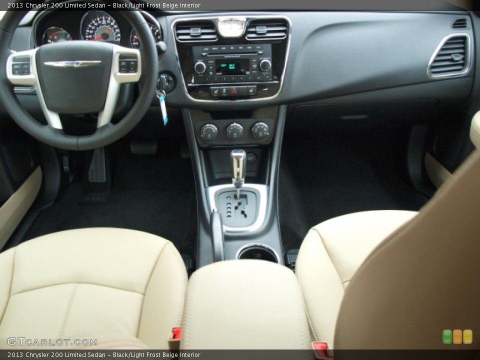 Black/Light Frost Beige Interior Dashboard for the 2013 Chrysler 200 Limited Sedan #76231190