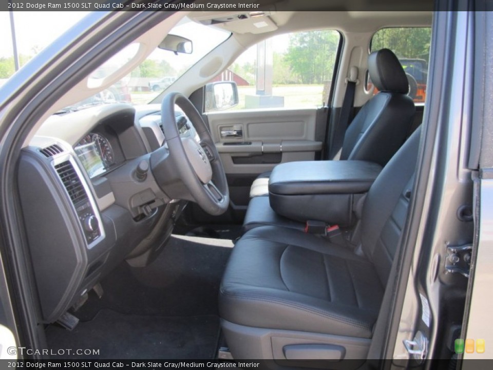 Dark Slate Gray/Medium Graystone Interior Front Seat for the 2012 Dodge Ram 1500 SLT Quad Cab #76231811
