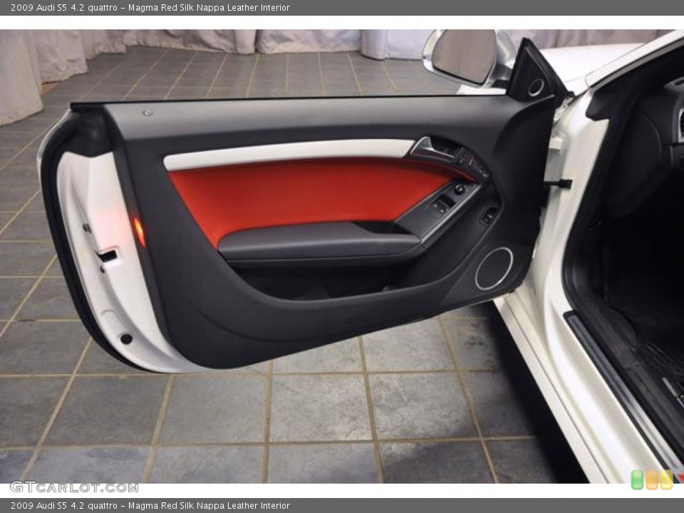 Magma Red Silk Nappa Leather Interior Door Panel for the 2009 Audi S5 4.2 quattro #76232299