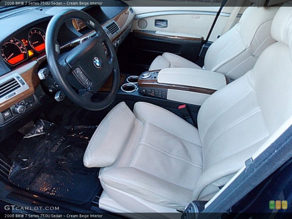 Cream Beige Interior Prime Interior for the 2008 BMW 7 Series 750Li Sedan #76232666