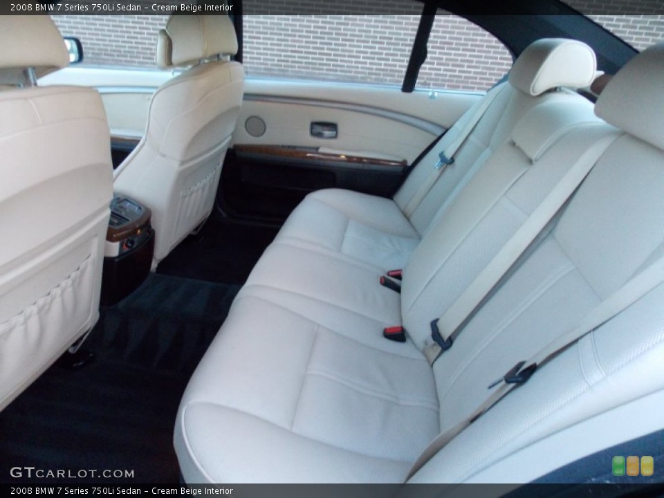 Cream Beige Interior Rear Seat for the 2008 BMW 7 Series 750Li Sedan #76232708