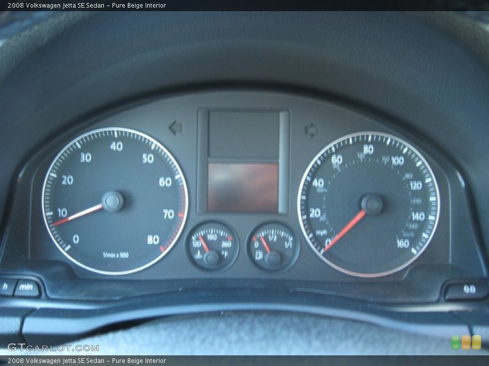Pure Beige Interior Gauges for the 2008 Volkswagen Jetta SE Sedan #76233555