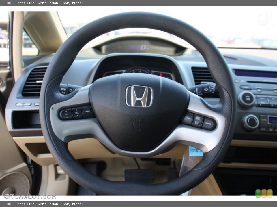 Ivory Interior Steering Wheel for the 2006 Honda Civic Hybrid Sedan #76234715