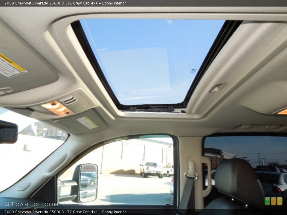 Ebony Interior Sunroof for the 2009 Chevrolet Silverado 2500HD LTZ Crew Cab 4x4 #76241921