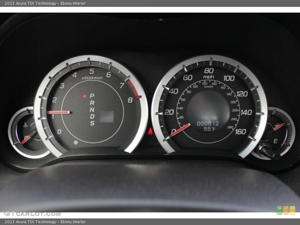 Ebony Interior Gauges for the 2013 Acura TSX Technology #76241990