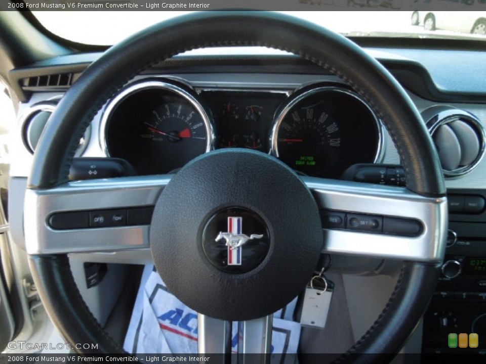 Light Graphite Interior Steering Wheel for the 2008 Ford Mustang V6 Premium Convertible #76243742