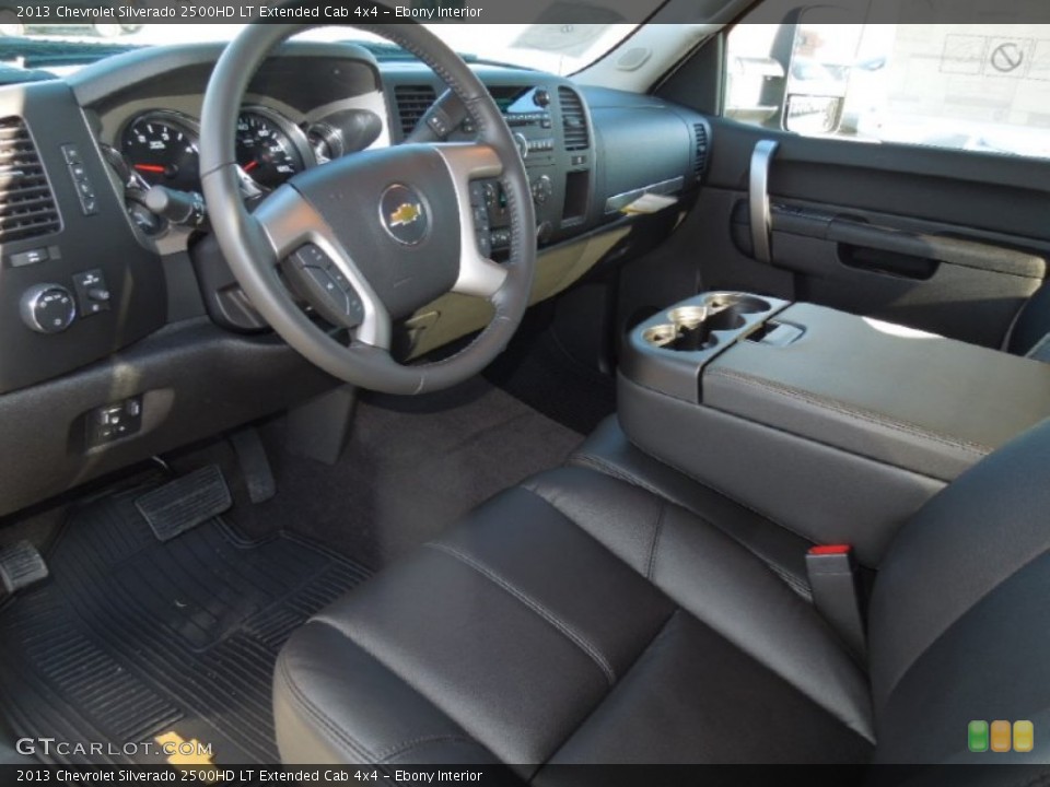 Ebony Interior Prime Interior for the 2013 Chevrolet Silverado 2500HD LT Extended Cab 4x4 #76245662