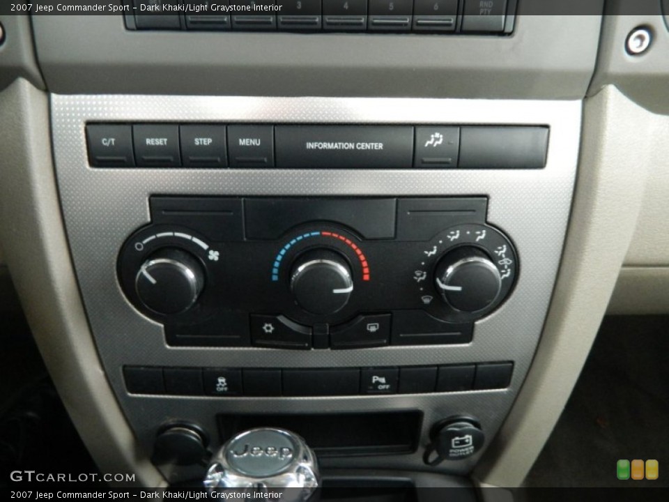 Dark Khaki/Light Graystone Interior Controls for the 2007 Jeep Commander Sport #76245706