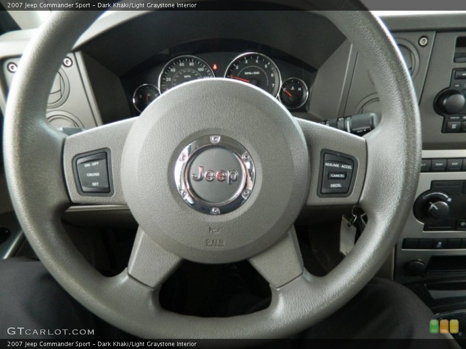 Dark Khaki/Light Graystone Interior Steering Wheel for the 2007 Jeep Commander Sport #76245767