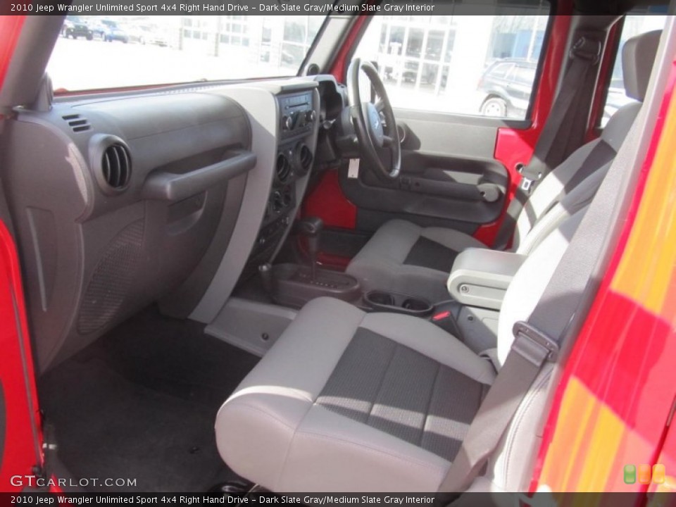 Dark Slate Gray/Medium Slate Gray Interior Front Seat for the 2010 Jeep Wrangler Unlimited Sport 4x4 Right Hand Drive #76247096