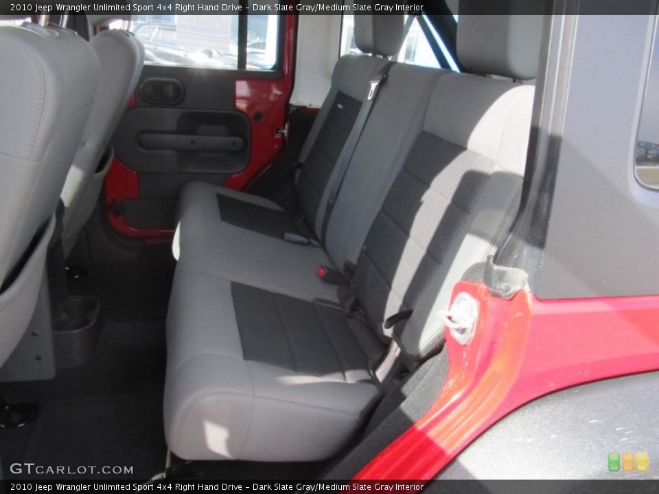 Dark Slate Gray/Medium Slate Gray Interior Rear Seat for the 2010 Jeep Wrangler Unlimited Sport 4x4 Right Hand Drive #76247102