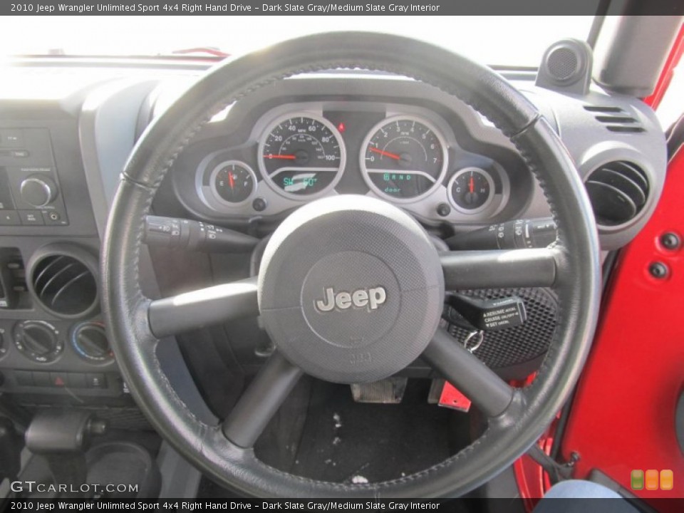 Dark Slate Gray/Medium Slate Gray Interior Steering Wheel for the 2010 Jeep Wrangler Unlimited Sport 4x4 Right Hand Drive #76247120