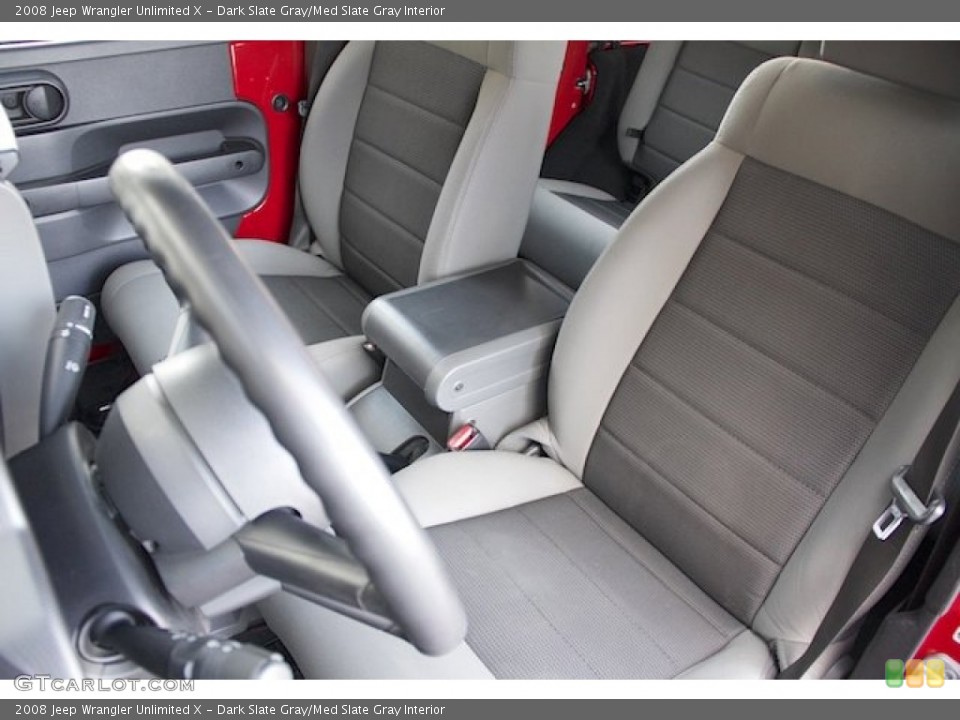 Dark Slate Gray/Med Slate Gray Interior Front Seat for the 2008 Jeep Wrangler Unlimited X #76247347