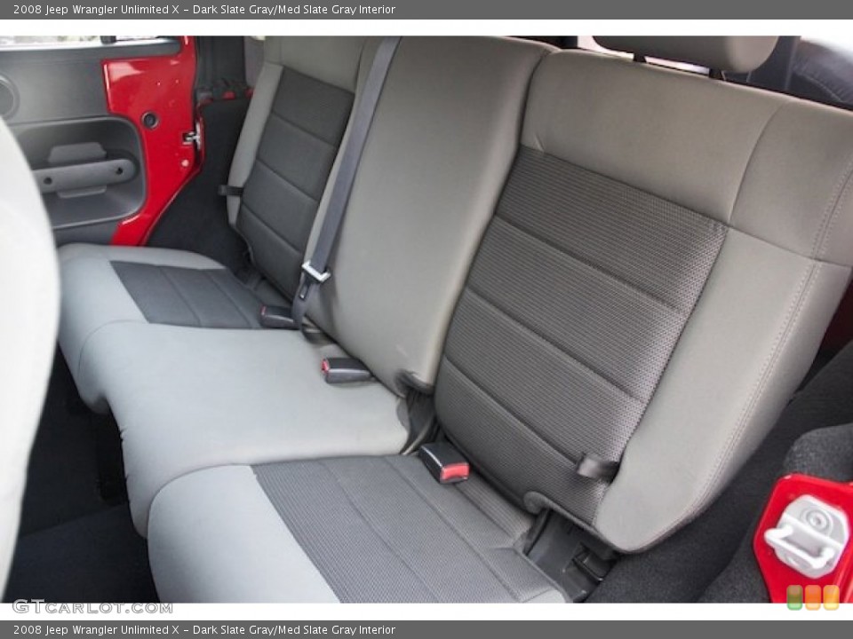 Dark Slate Gray/Med Slate Gray Interior Rear Seat for the 2008 Jeep Wrangler Unlimited X #76247375