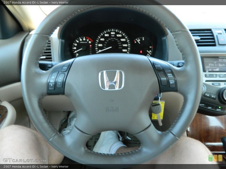 Ivory Interior Steering Wheel for the 2007 Honda Accord EX-L Sedan #76247592