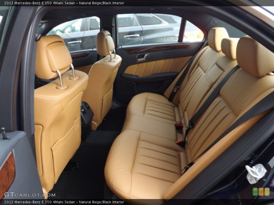 Natural Beige/Black Interior Rear Seat for the 2013 Mercedes-Benz E 350 4Matic Sedan #76249013