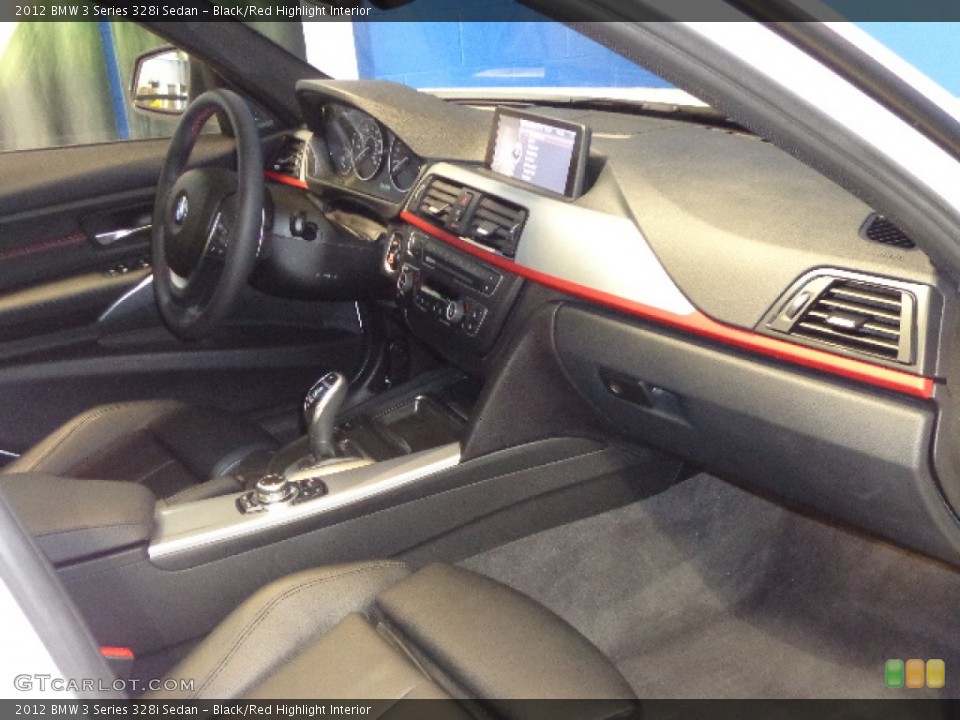 Black/Red Highlight Interior Dashboard for the 2012 BMW 3 Series 328i Sedan #76252670