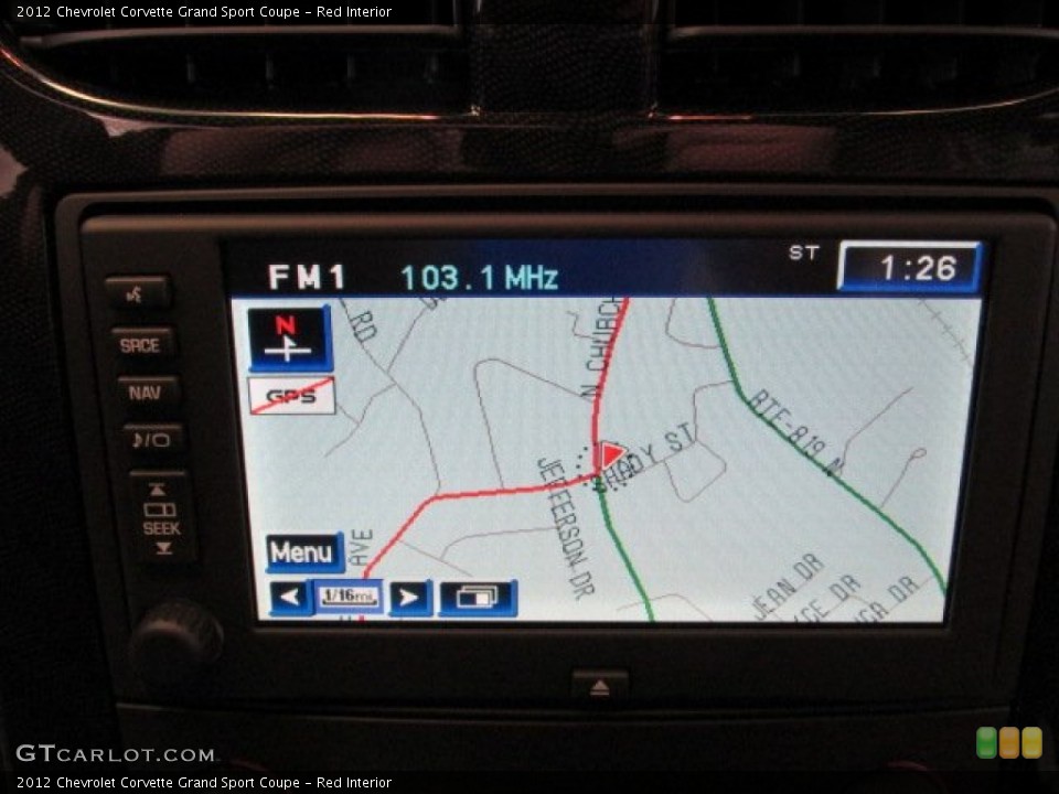 Red Interior Navigation for the 2012 Chevrolet Corvette Grand Sport Coupe #76257782