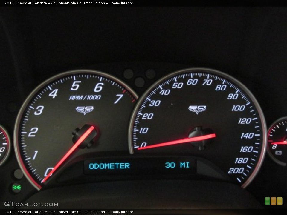 Ebony Interior Gauges for the 2013 Chevrolet Corvette 427 Convertible Collector Edition #76258813