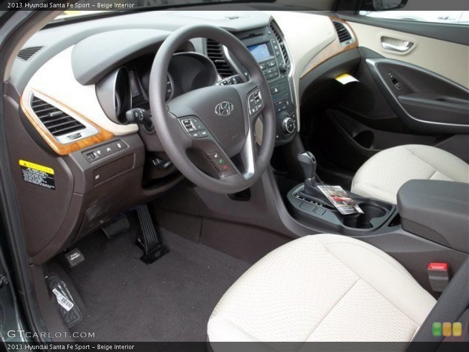 Beige Interior Prime Interior for the 2013 Hyundai Santa Fe Sport #76261316