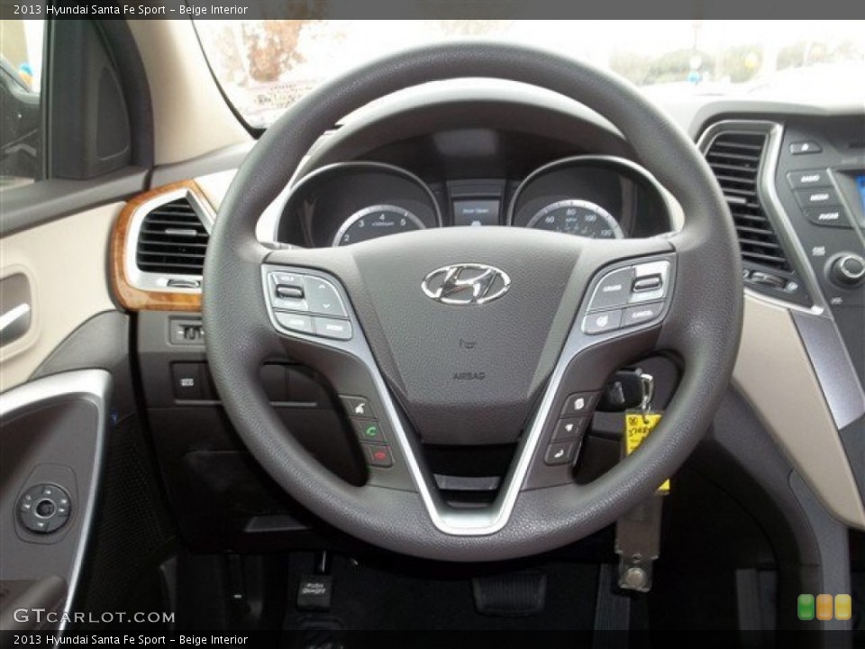Beige Interior Steering Wheel for the 2013 Hyundai Santa Fe Sport #76261412
