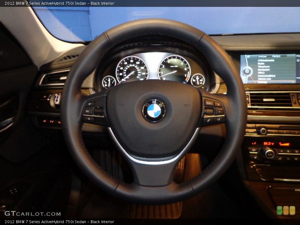 Black Interior Steering Wheel for the 2012 BMW 7 Series ActiveHybrid 750i Sedan #76262358