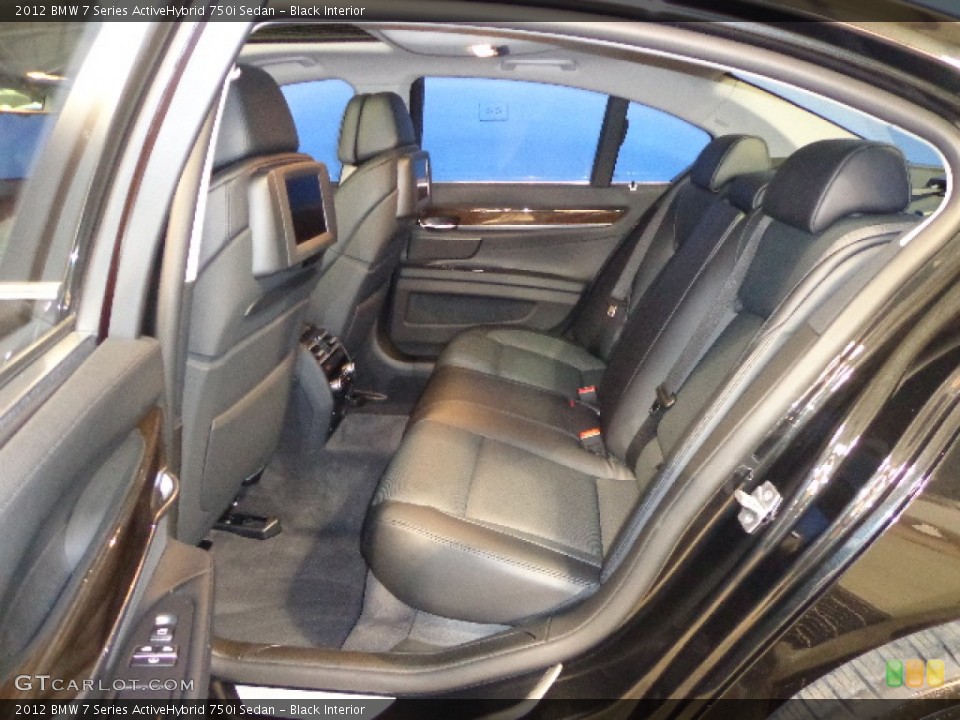 Black Interior Rear Seat for the 2012 BMW 7 Series ActiveHybrid 750i Sedan #76262502