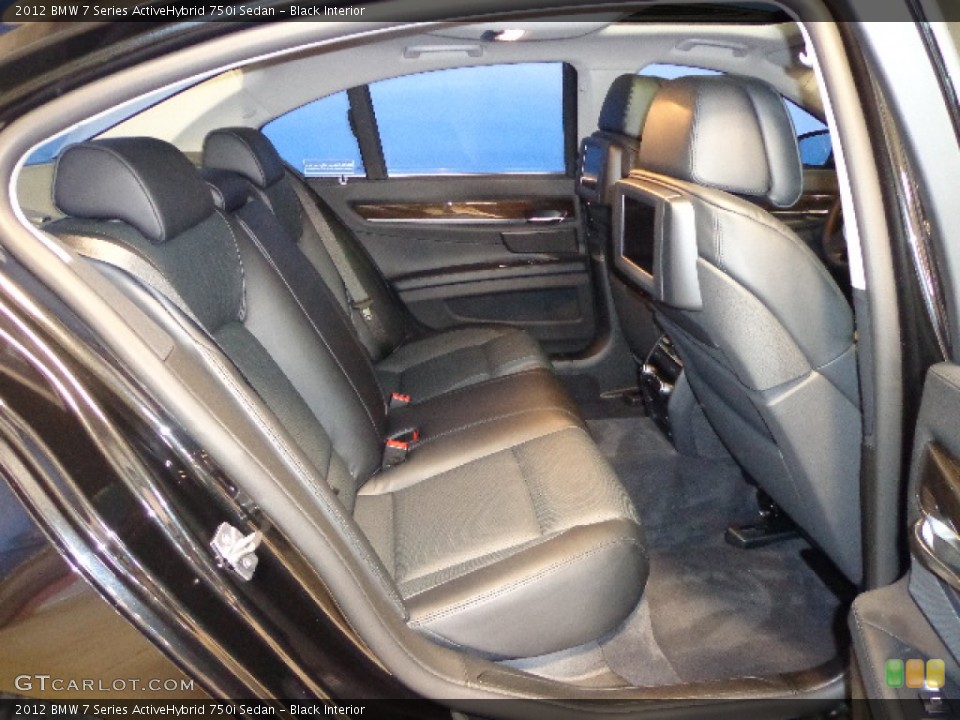 Black Interior Rear Seat for the 2012 BMW 7 Series ActiveHybrid 750i Sedan #76262558