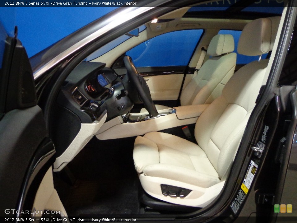Ivory White/Black Interior Front Seat for the 2012 BMW 5 Series 550i xDrive Gran Turismo #76264058