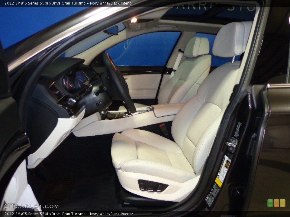 Ivory White/Black Interior Front Seat for the 2012 BMW 5 Series 550i xDrive Gran Turismo #76264071