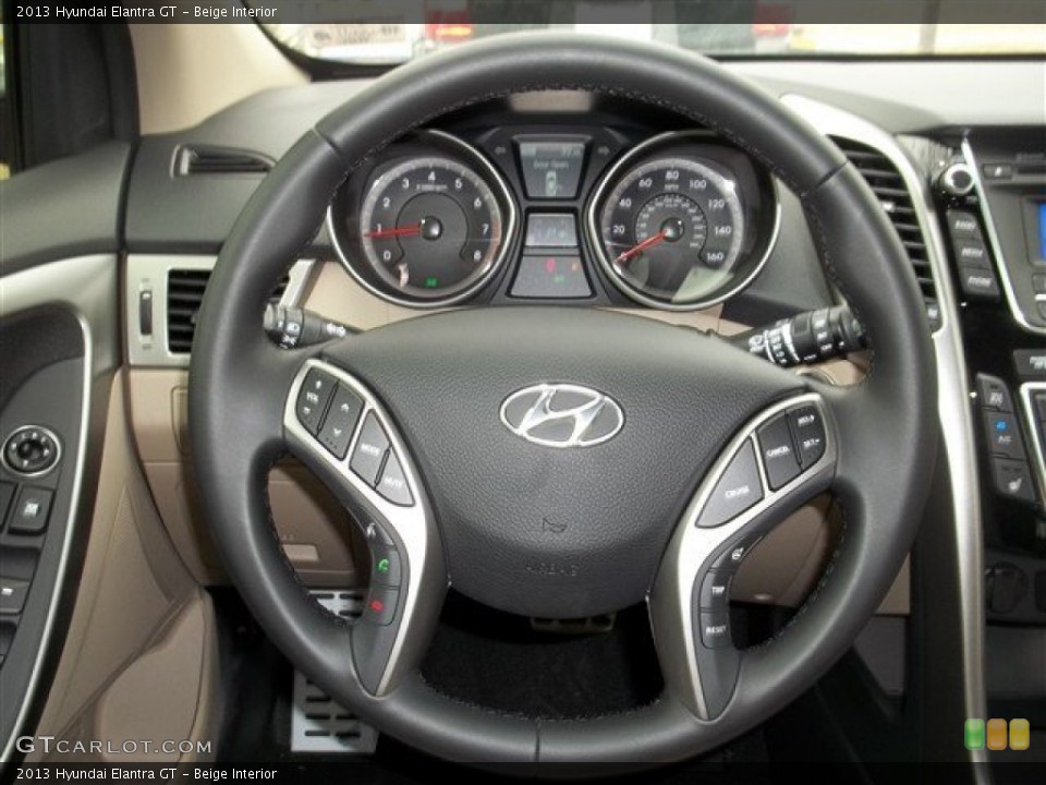 Beige Interior Steering Wheel for the 2013 Hyundai Elantra GT #76264475