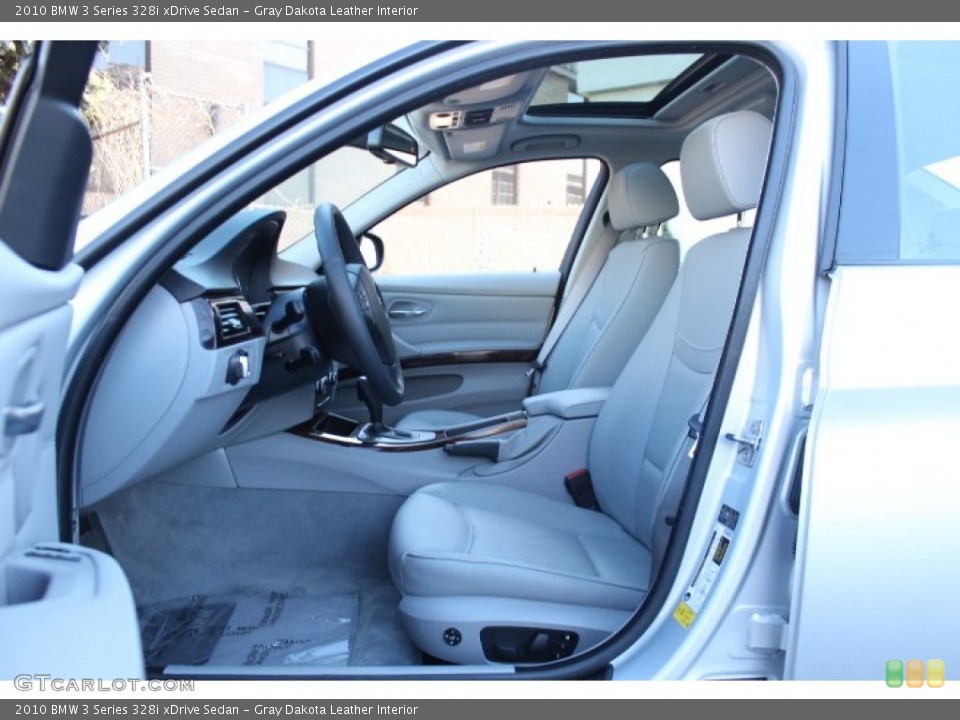 Gray Dakota Leather Interior Front Seat for the 2010 BMW 3 Series 328i xDrive Sedan #76267886