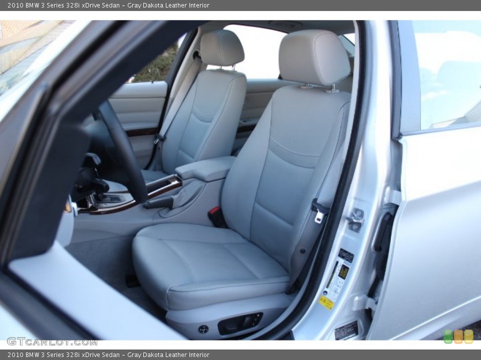 Gray Dakota Leather Interior Front Seat for the 2010 BMW 3 Series 328i xDrive Sedan #76267898