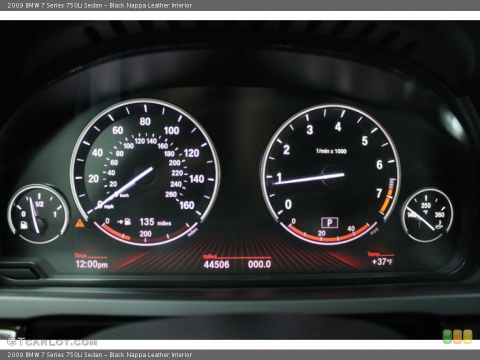 Black Nappa Leather Interior Gauges for the 2009 BMW 7 Series 750Li Sedan #76276883