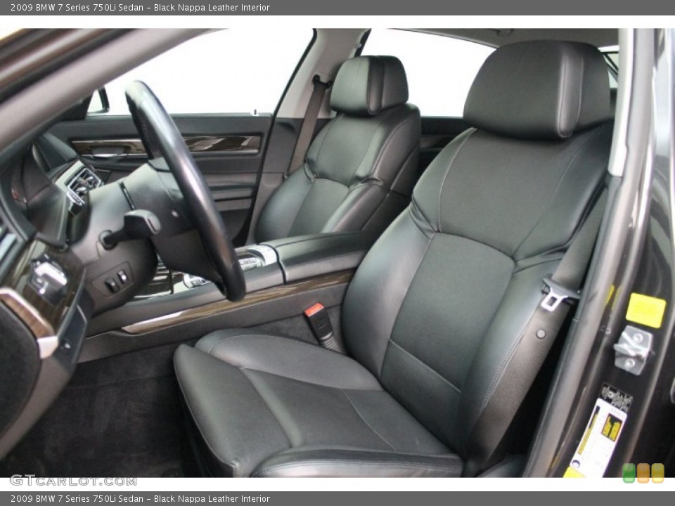 Black Nappa Leather Interior Front Seat for the 2009 BMW 7 Series 750Li Sedan #76276895