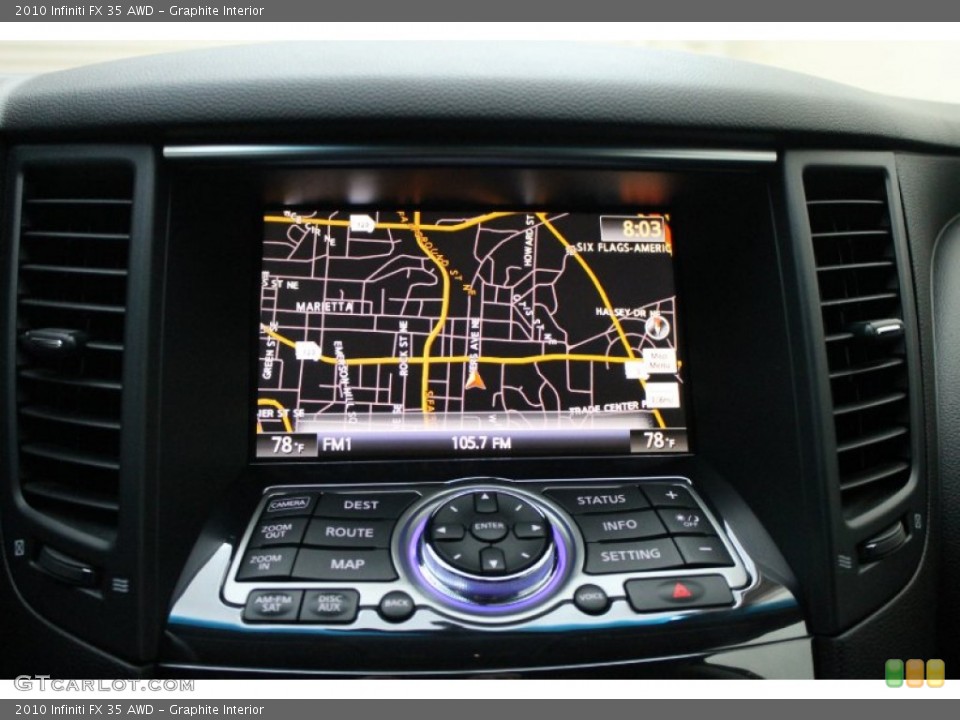 Graphite Interior Navigation for the 2010 Infiniti FX 35 AWD #76277246