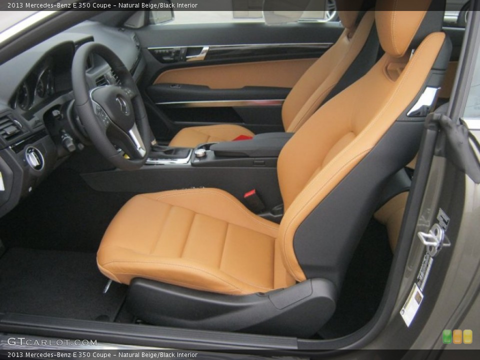 Natural Beige/Black Interior Front Seat for the 2013 Mercedes-Benz E 350 Coupe #76280300