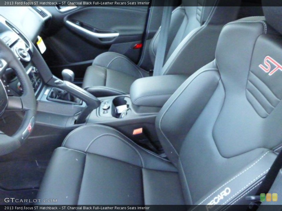 ST Charcoal Black Full-Leather Recaro Seats Interior Front Seat for the 2013 Ford Focus ST Hatchback #76284494
