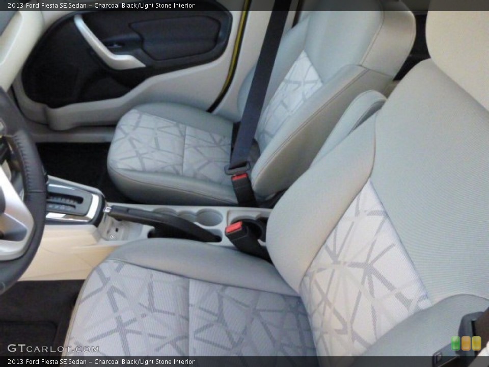 Charcoal Black/Light Stone Interior Front Seat for the 2013 Ford Fiesta SE Sedan #76284947