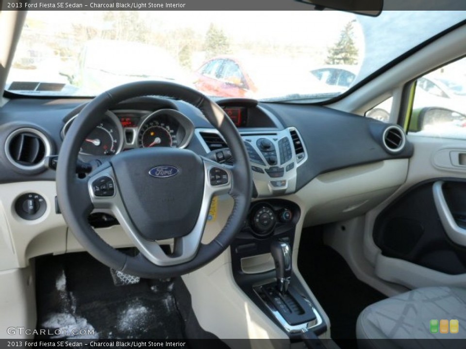 Charcoal Black/Light Stone Interior Dashboard for the 2013 Ford Fiesta SE Sedan #76284972