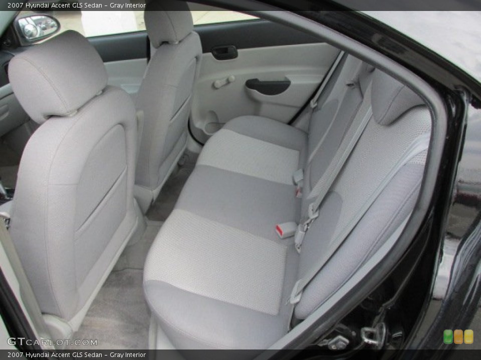 Gray Interior Rear Seat for the 2007 Hyundai Accent GLS Sedan #76285655