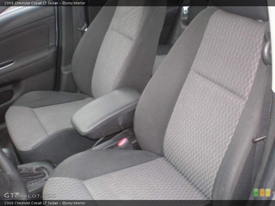 Ebony Interior Front Seat for the 2009 Chevrolet Cobalt LT Sedan #76285664