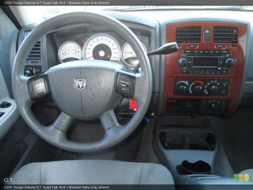 Medium Slate Gray Interior Dashboard for the 2005 Dodge Dakota SLT Quad Cab 4x4 #76288394