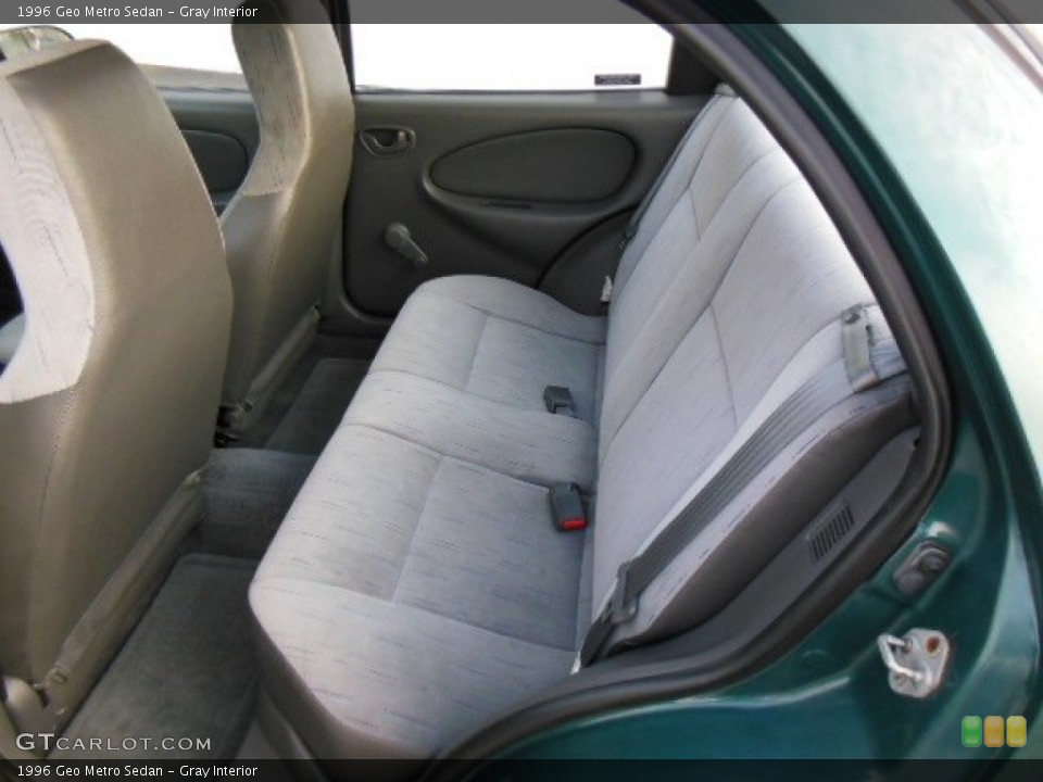 Gray Interior Rear Seat For The 1996 Geo Metro Sedan