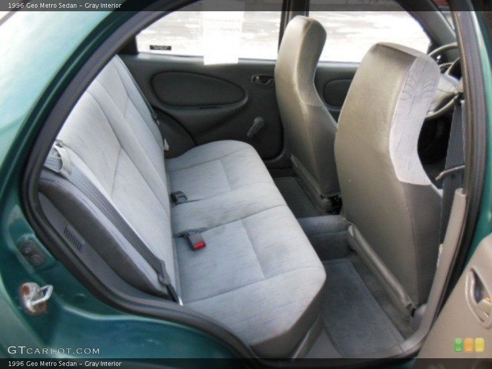 Gray Interior Rear Seat For The 1996 Geo Metro Sedan