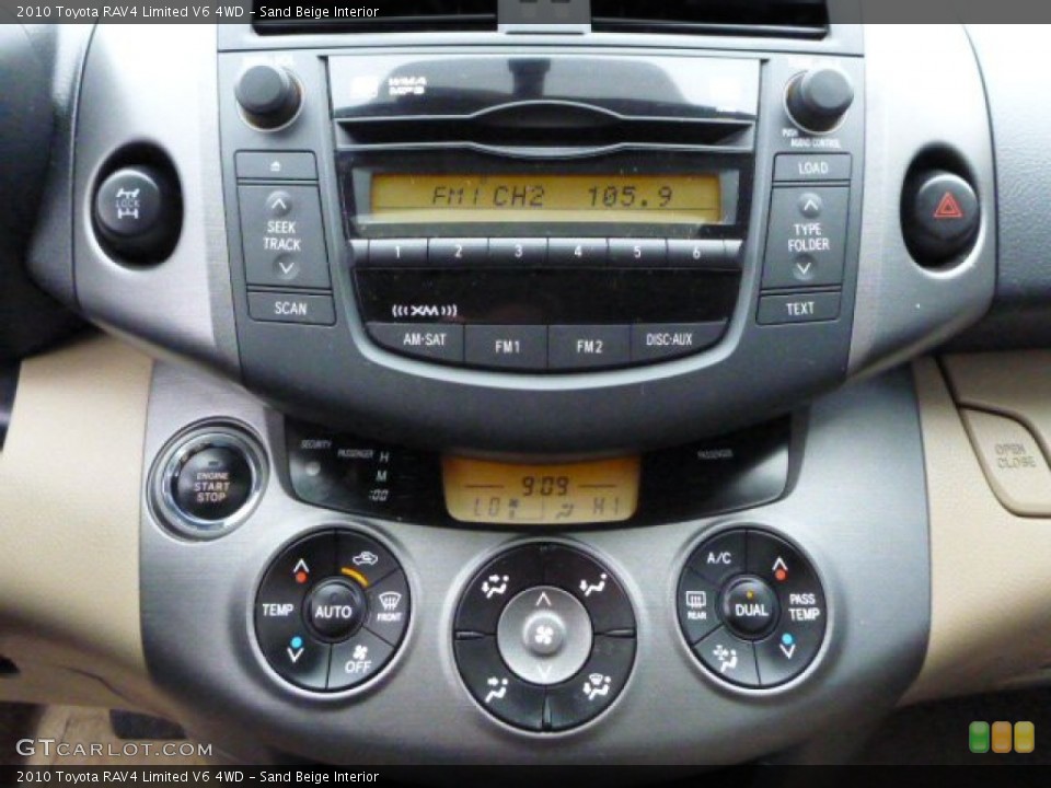 Sand Beige Interior Controls for the 2010 Toyota RAV4 Limited V6 4WD #76297888