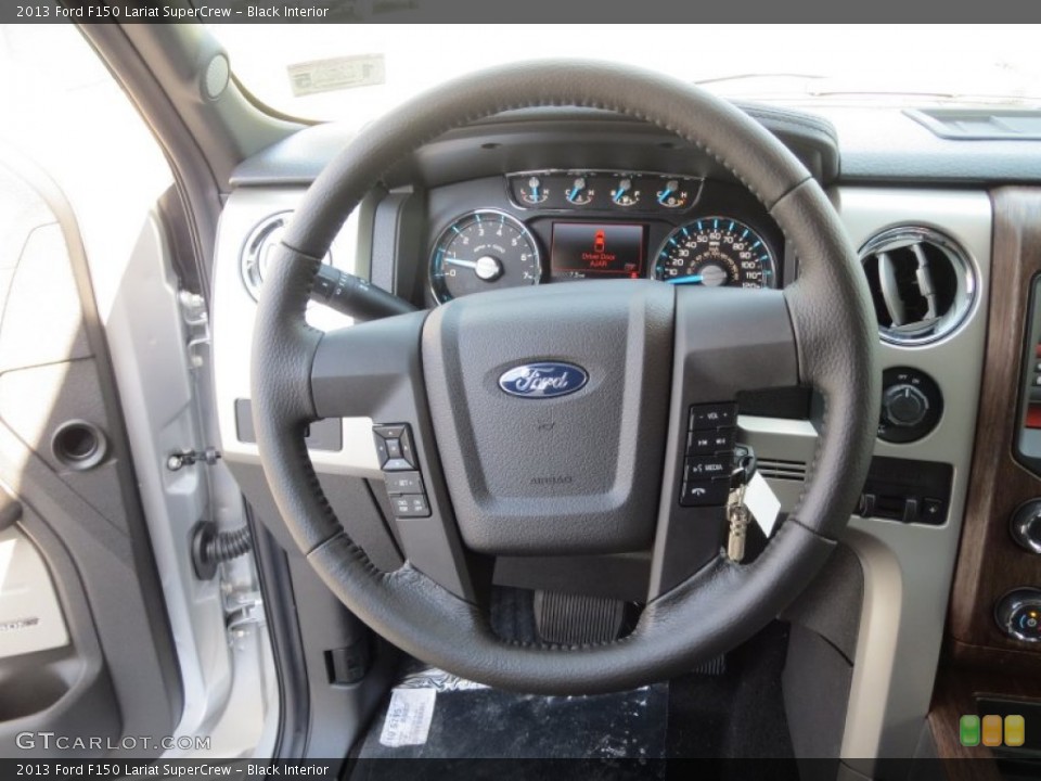 Black Interior Steering Wheel for the 2013 Ford F150 Lariat SuperCrew #76298169