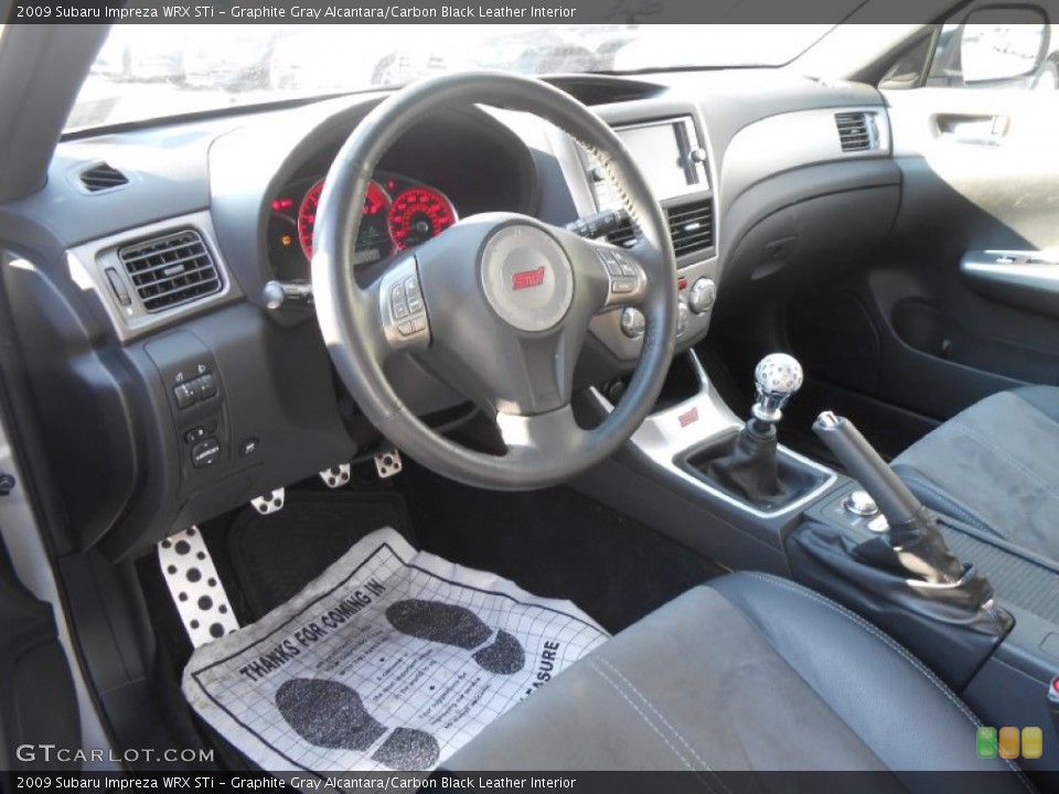 Graphite Gray Alcantara/Carbon Black Leather Interior Photo for the 2009 Subaru Impreza WRX STi #76301334