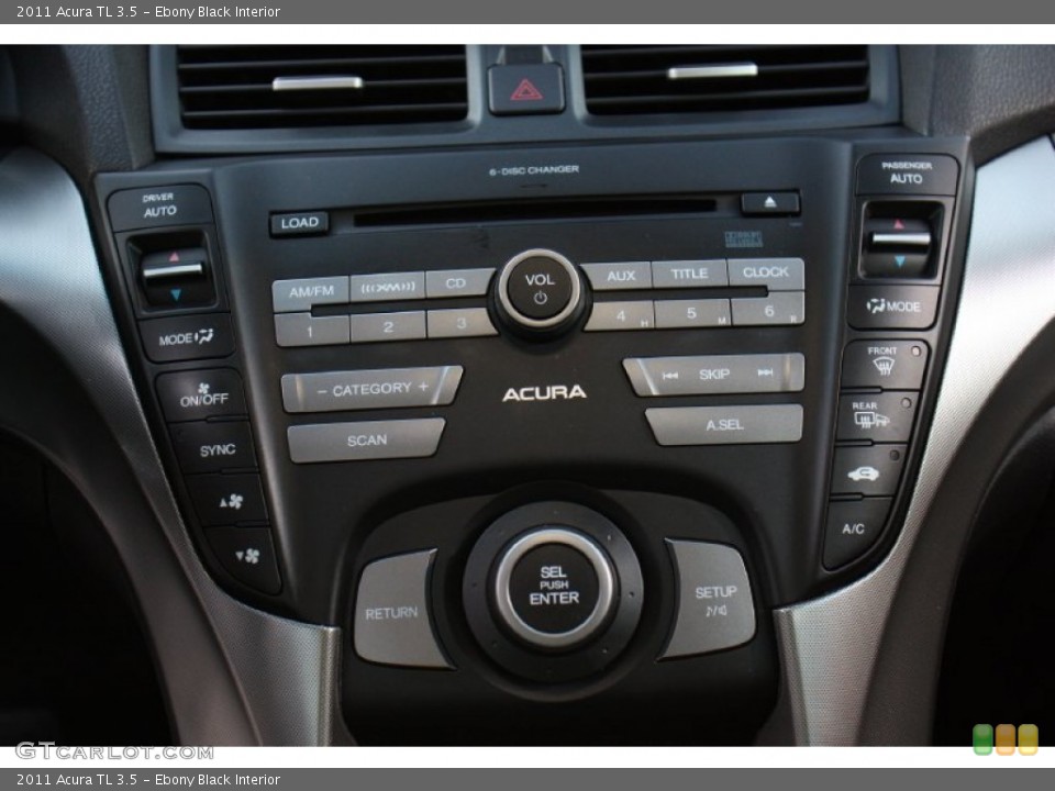 Ebony Black Interior Controls for the 2011 Acura TL 3.5 #76302161